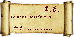 Paulini Boglárka névjegykártya